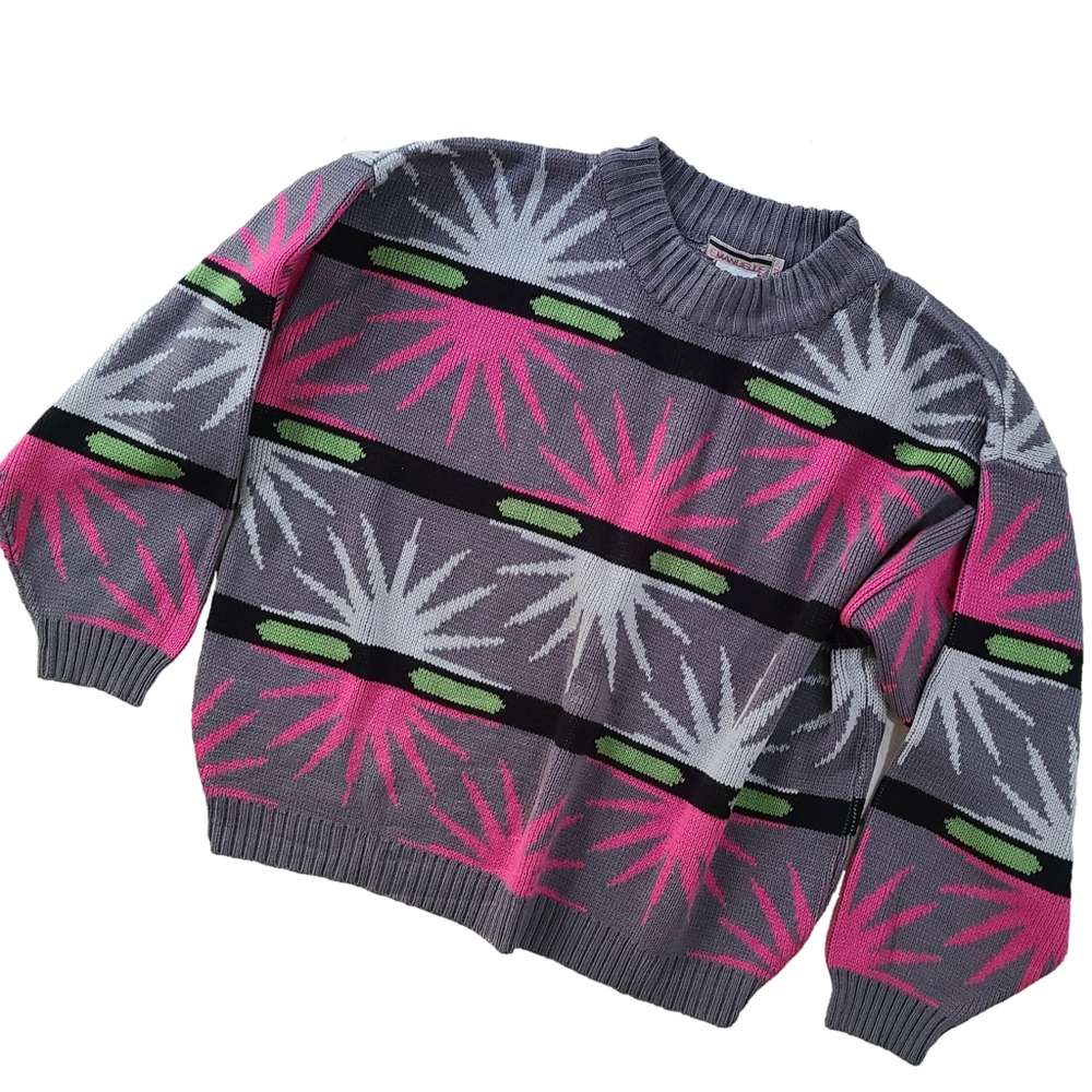 Vintage 80s MCM inspired starburst sweater